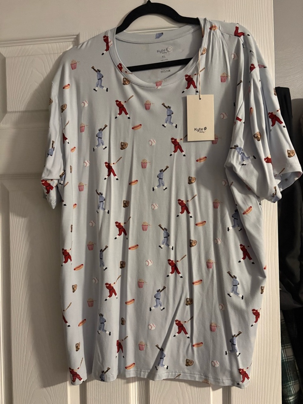 NWT men’s kyte baby bamboo crew neck tshirt in vintage baseball print